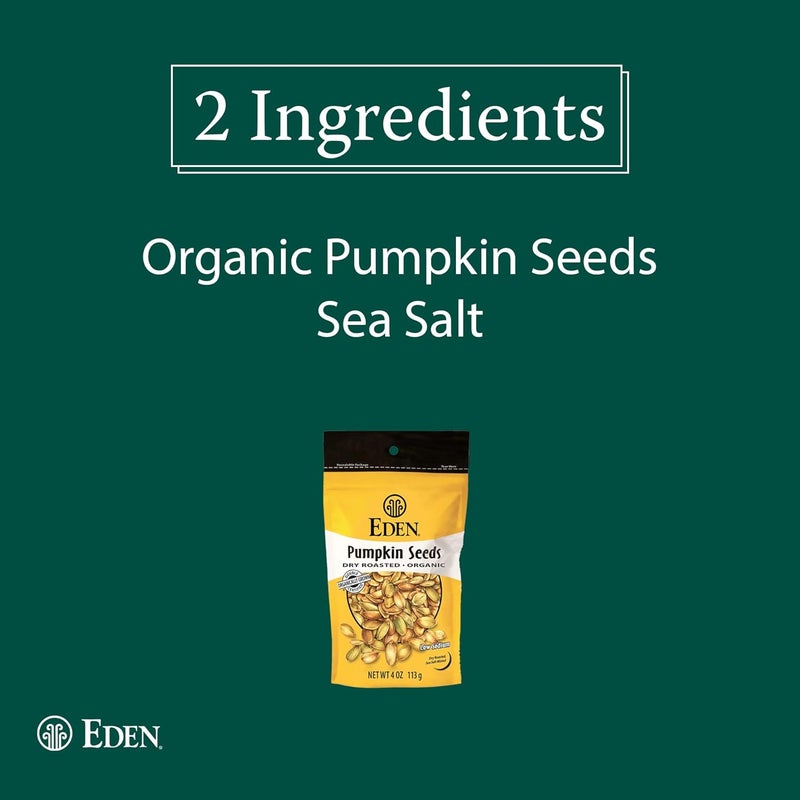 Eden Organic Dry Roasted Pumpkin Seeds 4 oz (6-Pack) - Image 3
